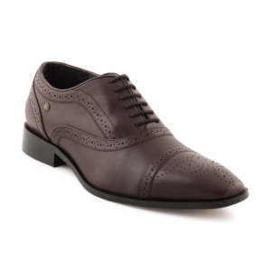 Enroute Men Leather Brown Formal Shoes