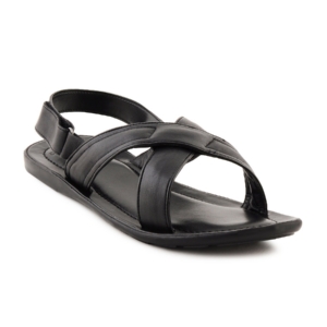 Enroute Men Leather Black Sandals