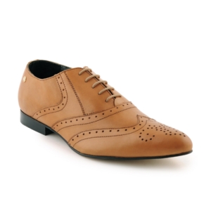 Enroute Men Leather Tan Formal Shoes