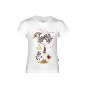 Doodle Girls Raindrops White Tshirts