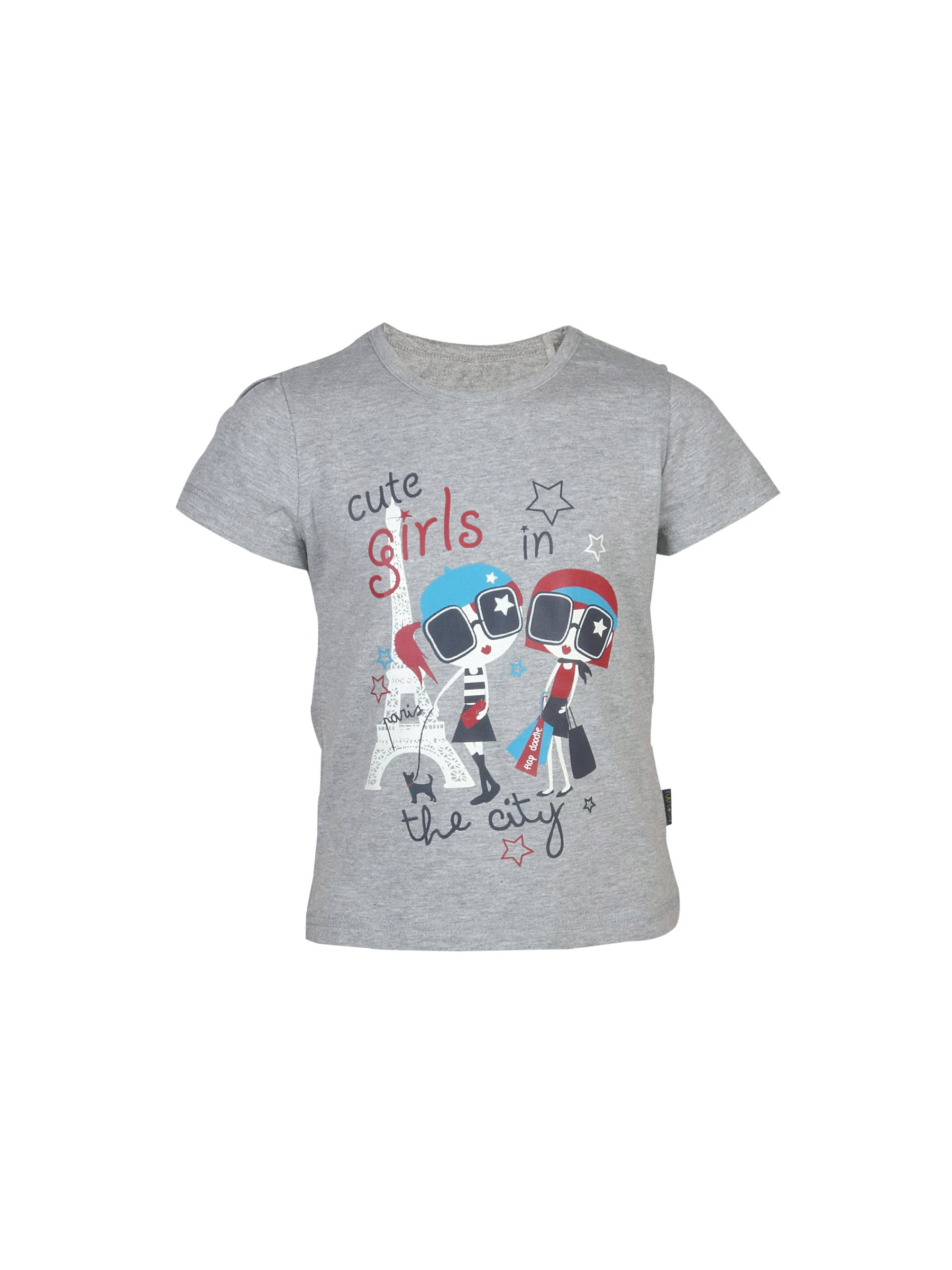 Doodle Cute Girls Grey Tshirt