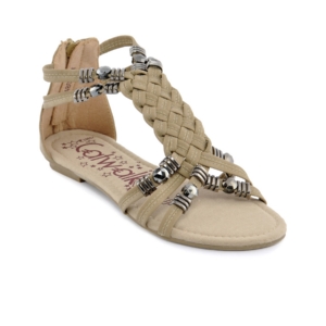 Catwalk Women Weaved Strap Tan Flats