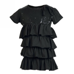 Doodle Kids Girls Black Layer Top