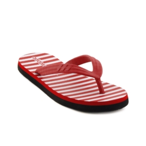 ADIDAS Women Striped Red Flip Flops