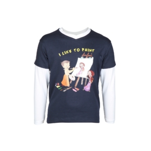 Chhota Bheem Kids Boys I Like to Paint Navy Blue T-shirt