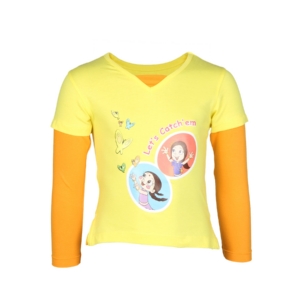 Chhota Bheem Kids Girls Lets Catch Them Yellow Top
