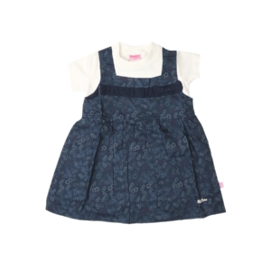 Doodle Kids Girls Navy Blue Floral Print Dress