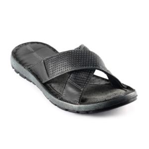 Red Tape Men Cross Band Black Sandals