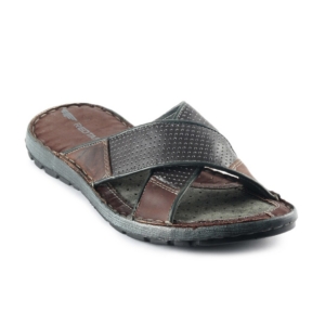 Red Tape Men Cross Band Brown Sandals