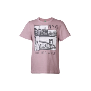 United Colors of Benetton Kids Boys Pink Printed T-shirt