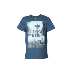 United Colors of Benetton Kids Boys Navy Blue Printed T-shirt