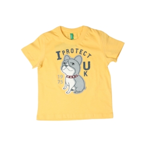 United Colors of Benetton Kids Boys Yellow Printed T-shirt