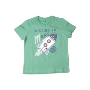 United Colors of Benetton Kids Boys Green Printed T-shirt