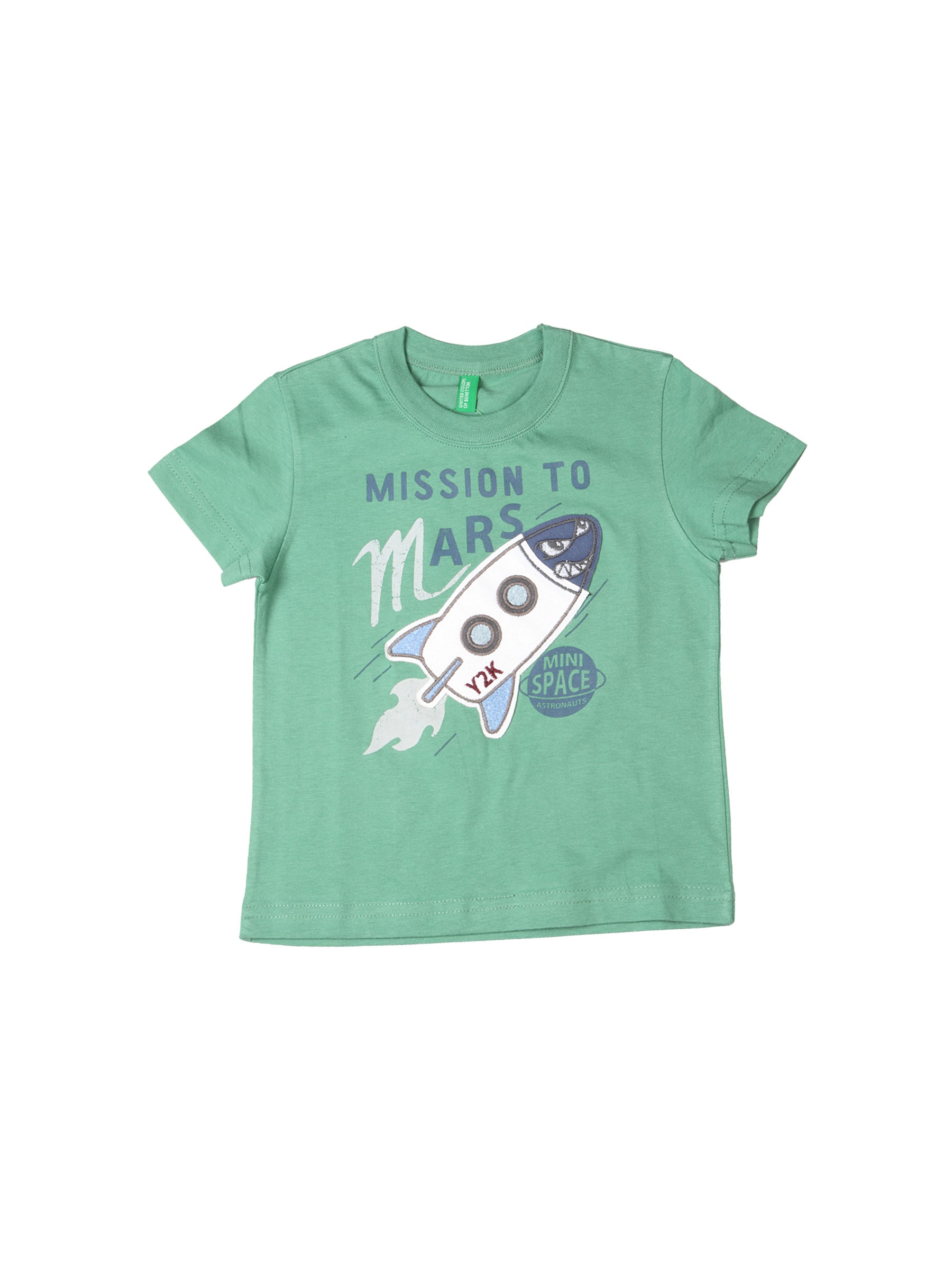 United Colors of Benetton Kids Boys Green Printed T-shirt