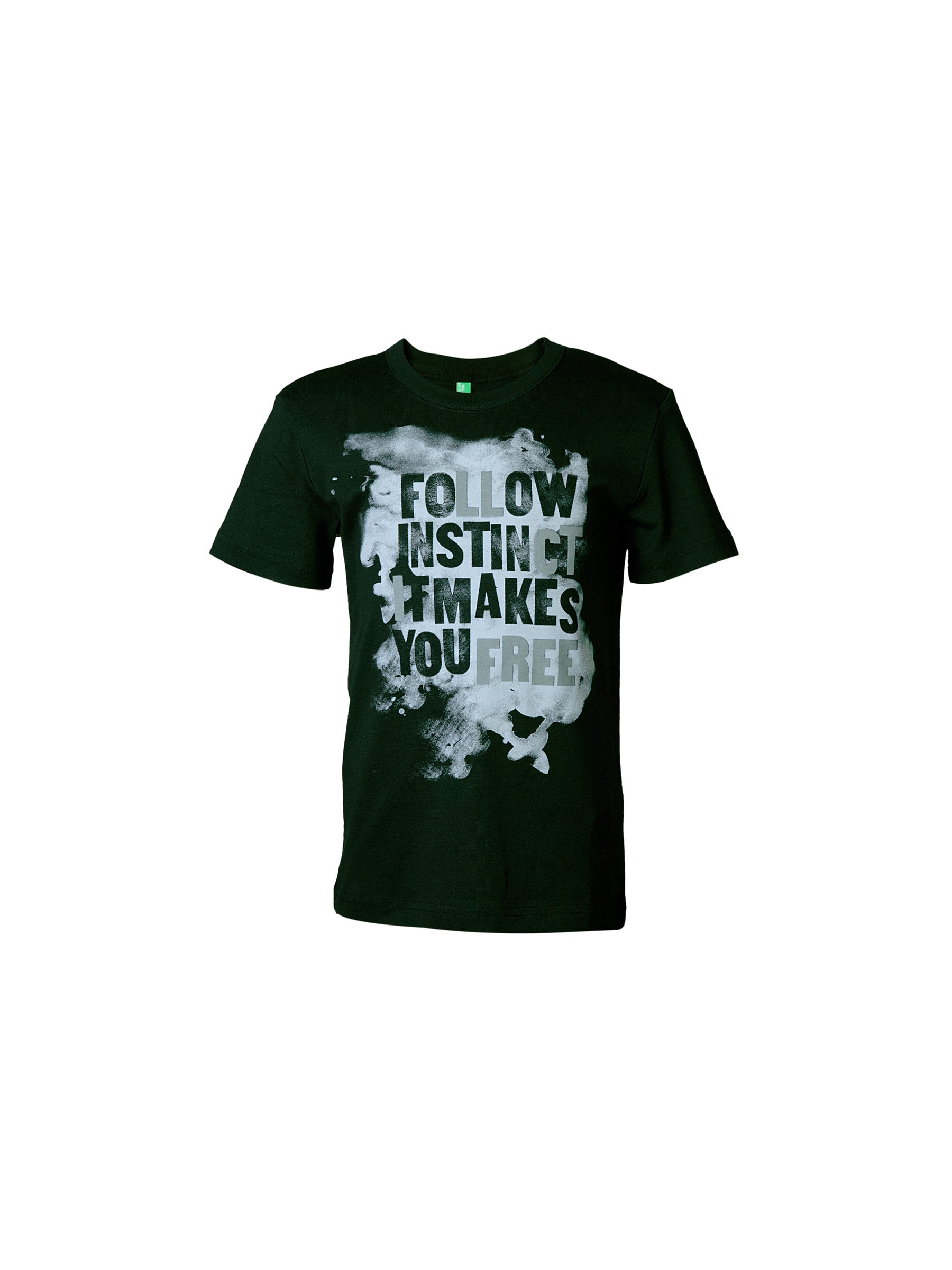 United Colors of Benetton Kids Boys Black Printed T-shirt