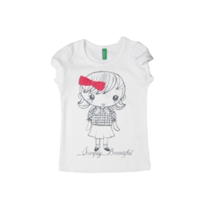 United Colors of Benetton Kids Girls White Printed Top