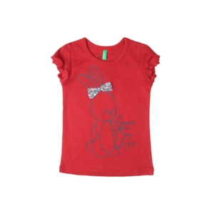 United Colors of Benetton Kids Girls Red Printed Top