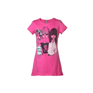 United Colors of Benetton Kids Girls Pink Printed Top