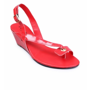 Carlton London Women Red Wedge Sandal
