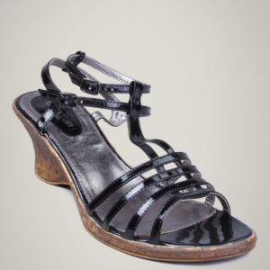 Carlton London Women Four Strapped Black Sandal