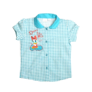 Disney Kids Girl's Blue Check Kidswear Shirt