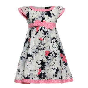Doodle Girls Printed Pink Dress