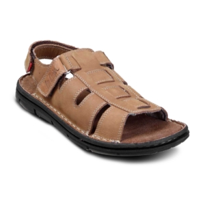 Lee Cooper Men Formal Leather Brown Sandal