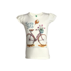 United Colors of Benetton Girls Printed Off White Top