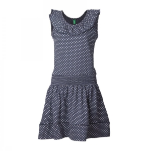 United Colors of Benetton Girls Polka Dot Navy Blue Dress