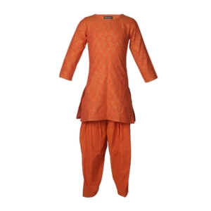 Fabindia Girls Orange Mangalgiri Salwar