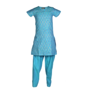 Fabindia Girls Printed Blue Salwar