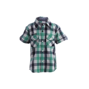 Palm Tree Boys Check Green Shirt