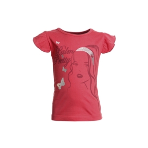 Palm Tree Girls Printed Peach Top
