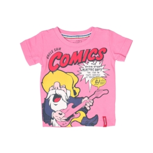 Gini and Jony Boys Printed Pink T-shirt