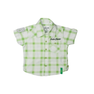 Palm Tree Boys Check White Shirt