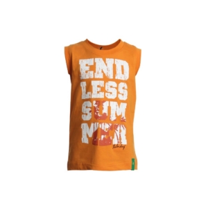Gini and Jony Boys Printed Orange T-shirt