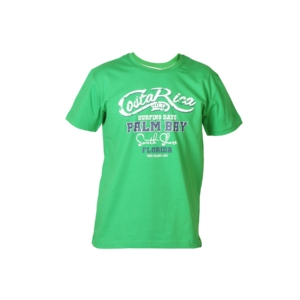 Palm Tree Boys Printed Green T-shirt