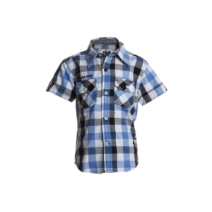 Palm Tree Boys Check Blue Shirt