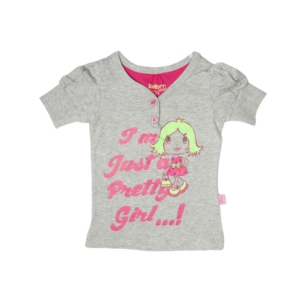 Doodle Girls Printed Grey Top