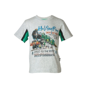 Doodle Boys Printed Grey T-shirt