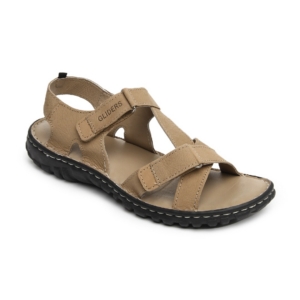 Gliders Men Brown Leather Sandals