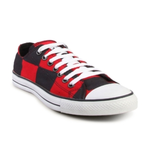 Converse Men's Chuck Taylor Big Check Red Black Canvas Shoe
