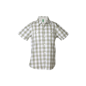 United Colors of Benetton Boys Check Olive Shirt