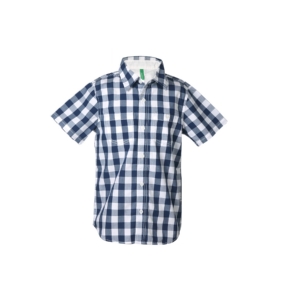United Colors of Benetton Boys Check Navy Blue Shirt