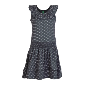 United Colors of Benetton Girls Printed Navy Blue Dress