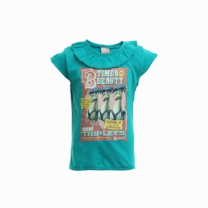 Madagascar3 Girls Sea Green Printed T-Shirt