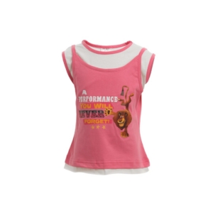 Madagascar3 Girls Pink Printed T-Shirt