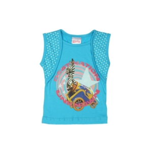 Madagascar3 Girls Blue Printed T-Shirt