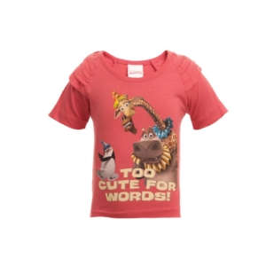Madagascar3 Girls Soft Red Printed T-Shirt