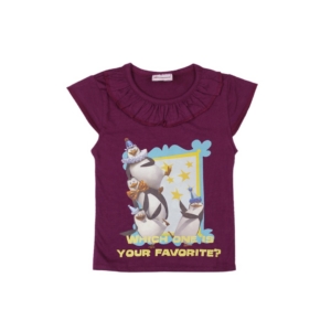Madagascar3 Girls Purple Printed T-Shirt